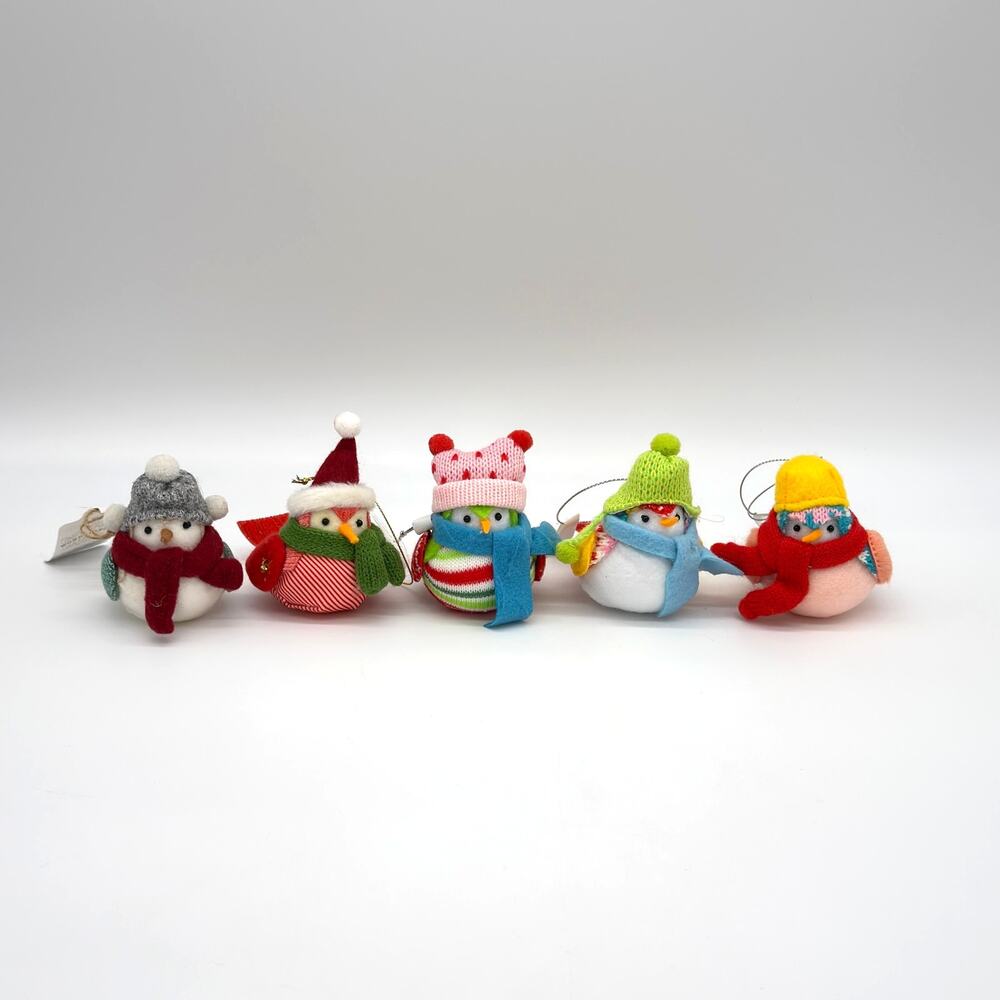 Set of 5 Target Featherly Friends Felt Wondershop Christmas Bird Ornaments 2024